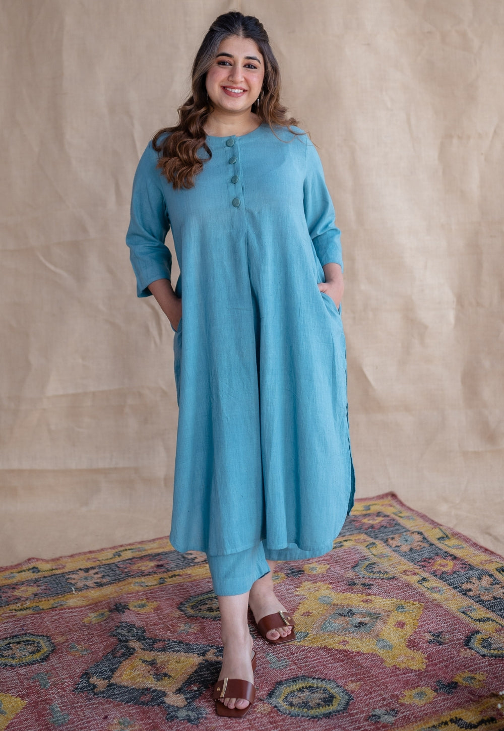 TIECO DyeVerse - Sea Blue Kala Cotton Co-Ords
