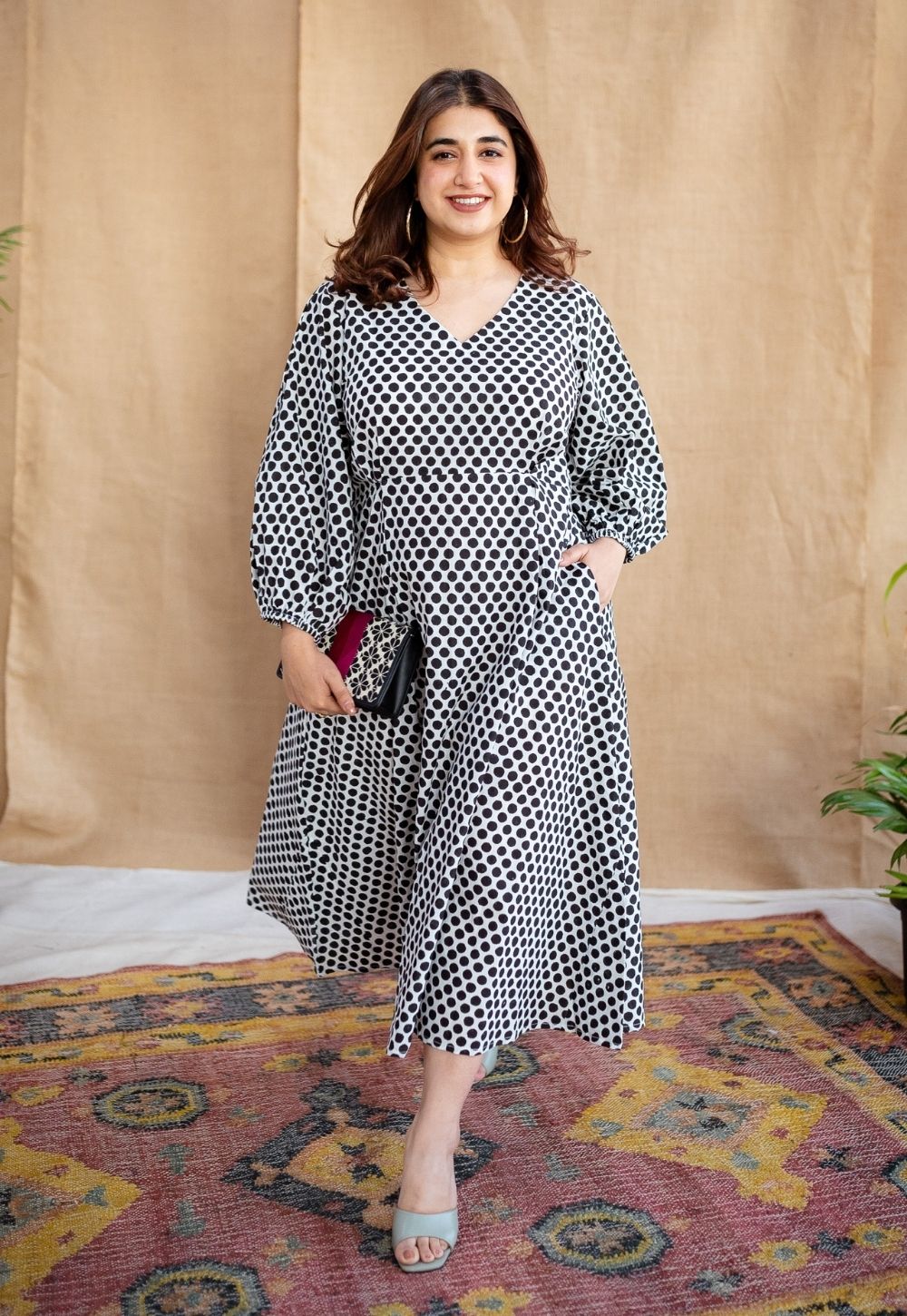 INDIAN ETHNIC WOMEN'S Aarvi Dabu Cotton Dress