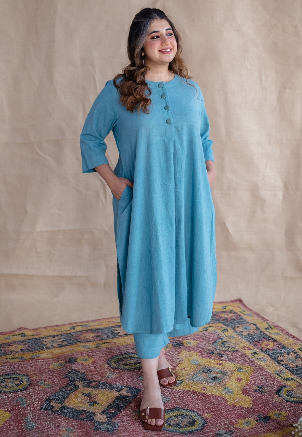 TIECO DyeVerse - Sea Blue Kala Cotton Co-Ords