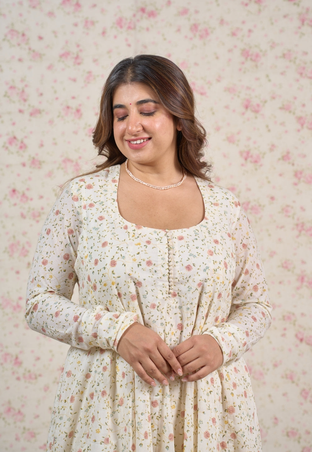 Tira White Sanganeri Mul Cotton Kali Kurta Set (Set of 2)