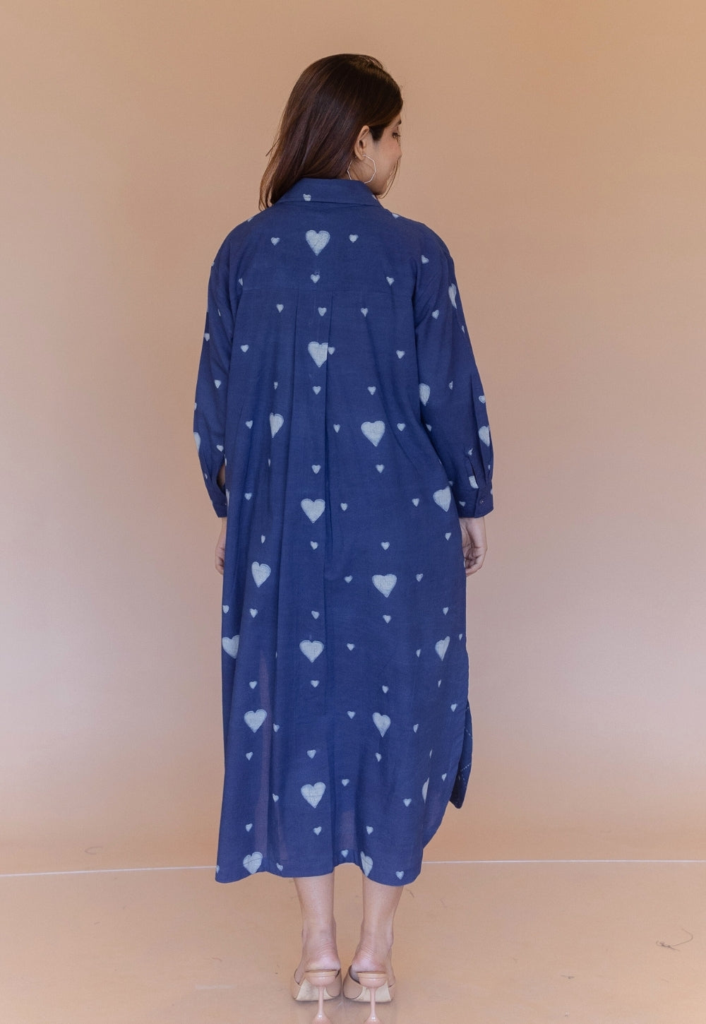 Samiyah Blue Dabu Cotton Shirt Dress