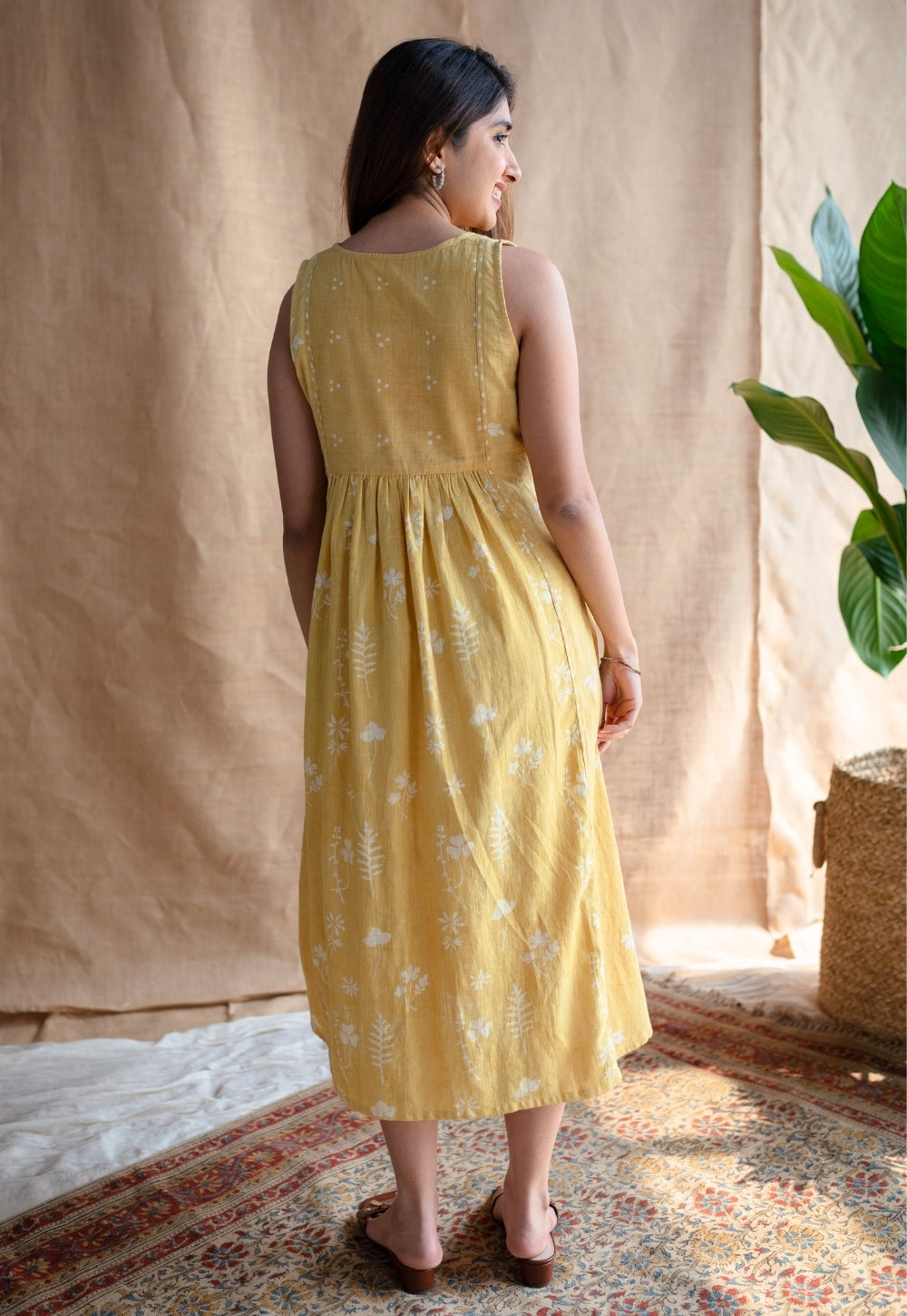 Shyza Dabu Slub Cotton Hand Embroidered Dress