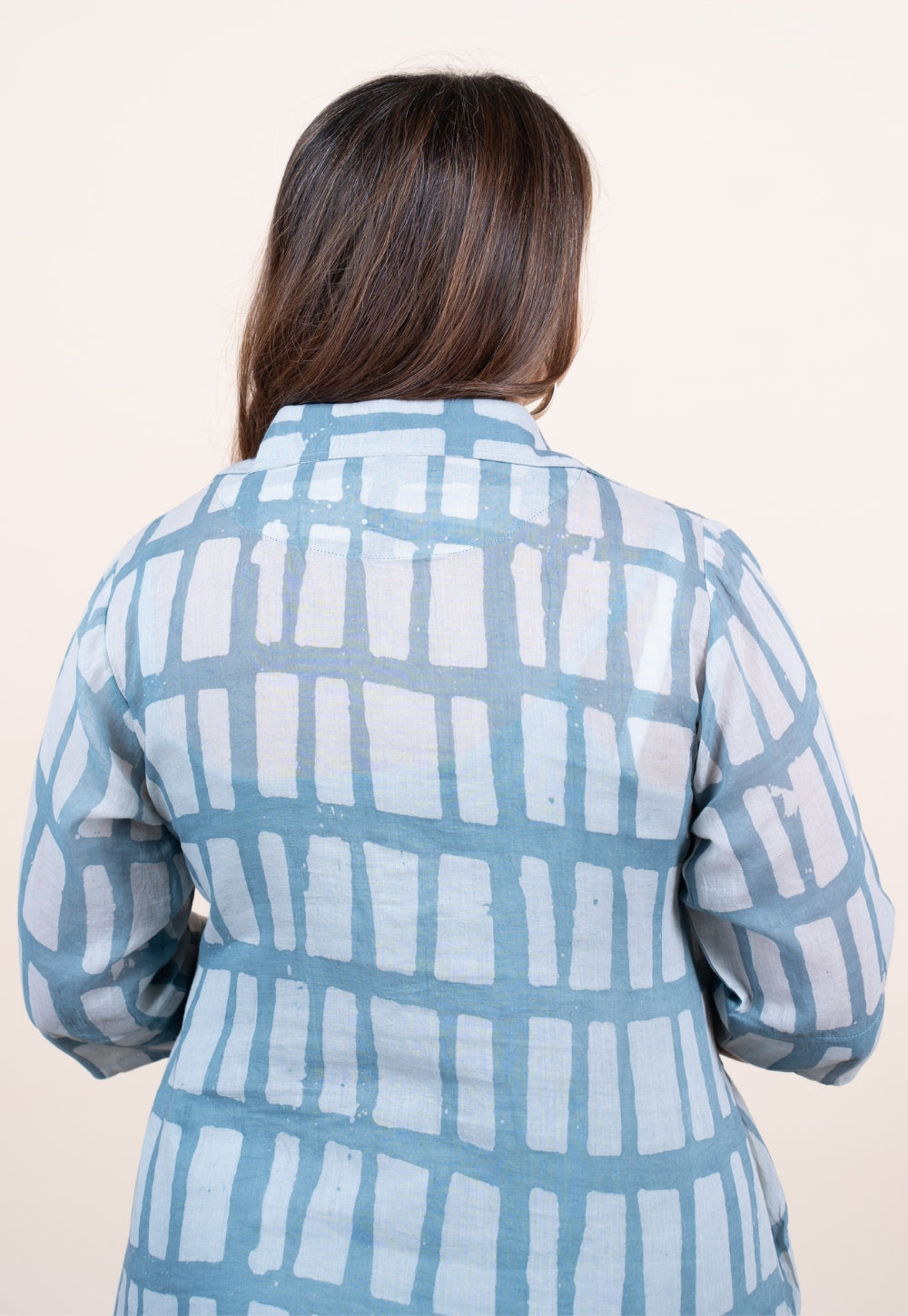 Misha Blue Batik MulMul A Line Dress