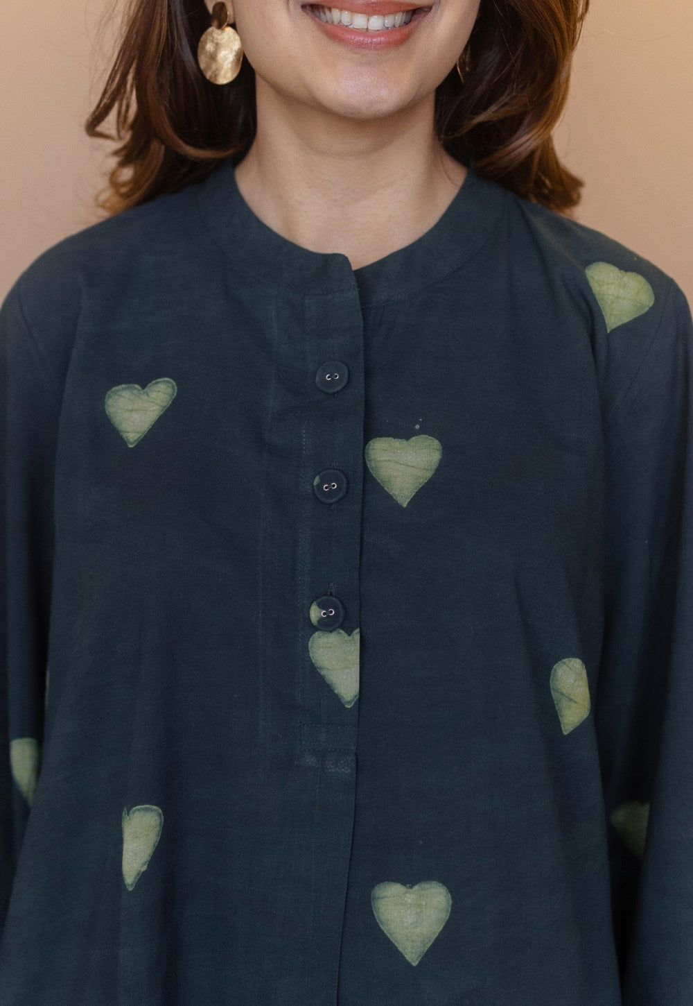 Ayaat Green Dabu Cotton Anti-Fit Kurta