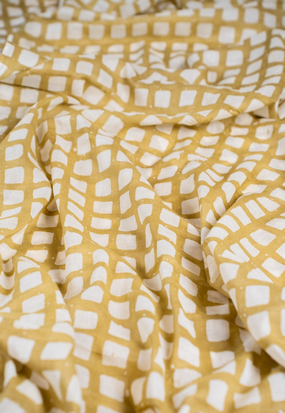 Green Box Batik Handblock Printed Mul Fabric