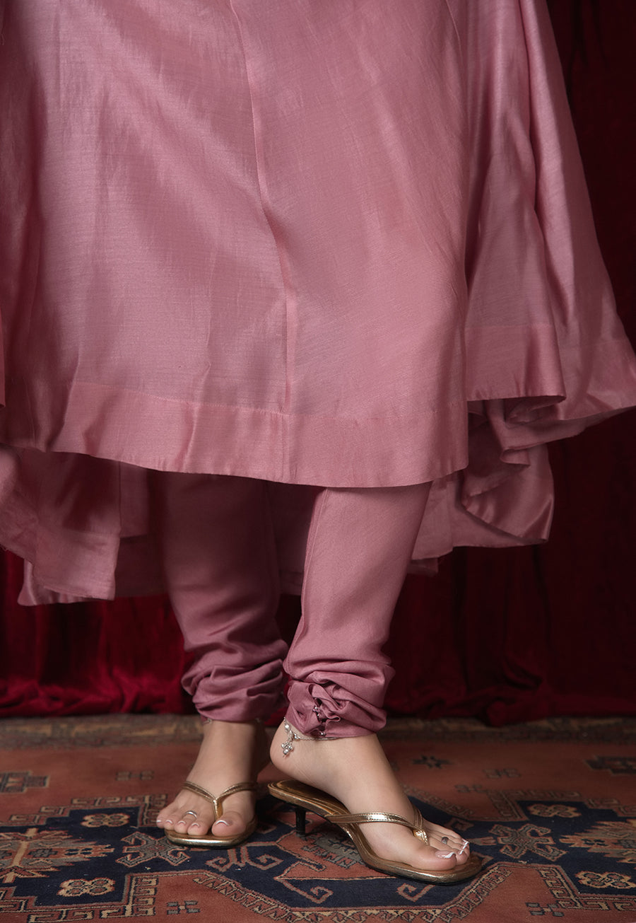 Miral Pink Solid Muslin Churidar