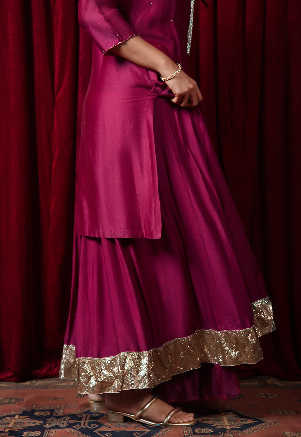 Virika Pink Solid Muslin Kali Skirt