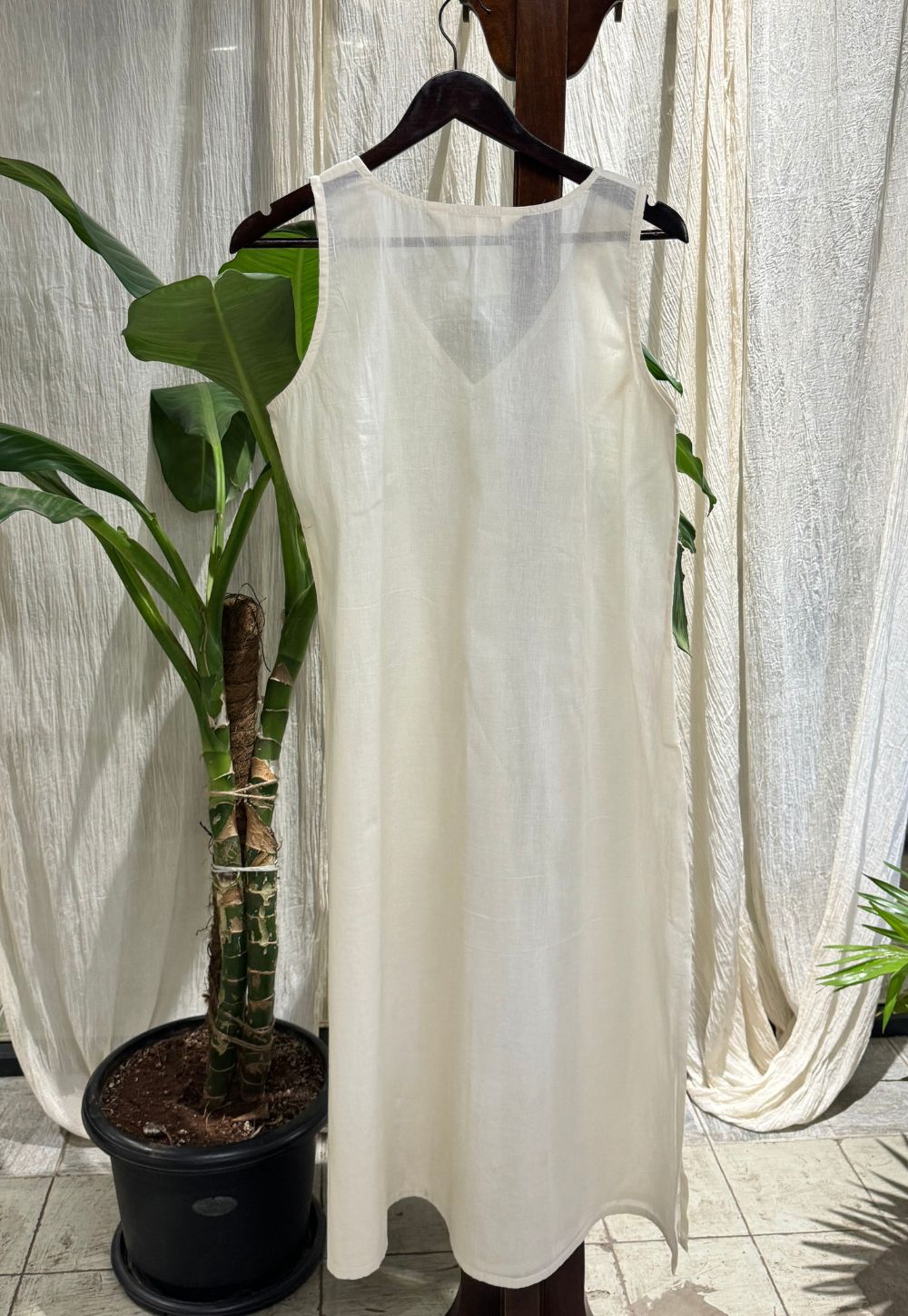 Mul Cotton A-line Slip with Slit