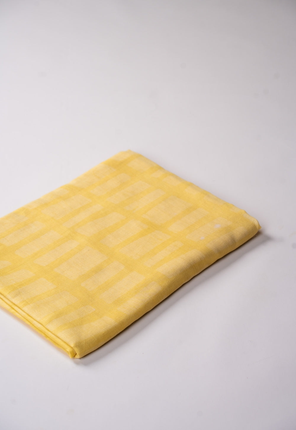 Yellow Brick Pattern Batik Handblock Printed Mul Fabric