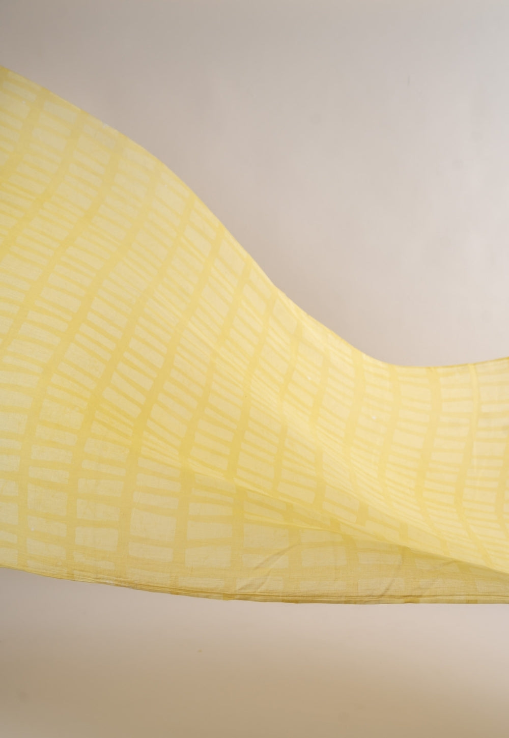 Yellow Brick Pattern Batik Handblock Printed Mul Fabric