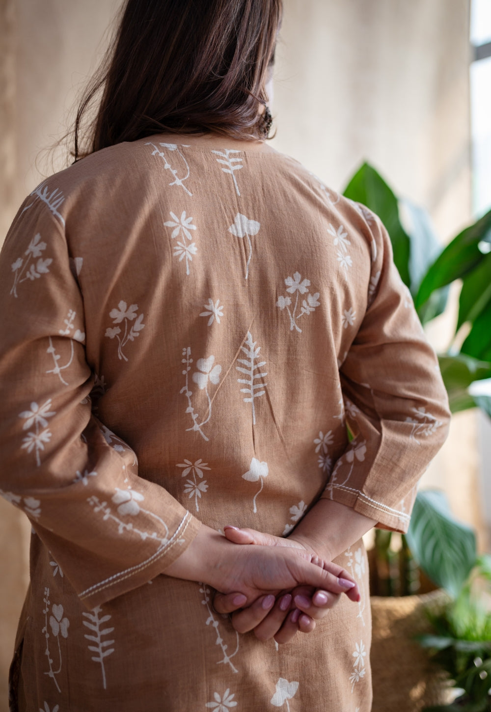 Mishel Dabu Slub Cotton Embroidered Top