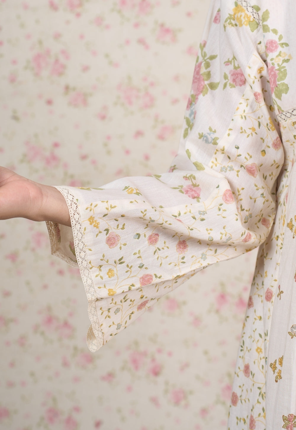 Stella White Sanganeri Mul Cotton Kali Kurta