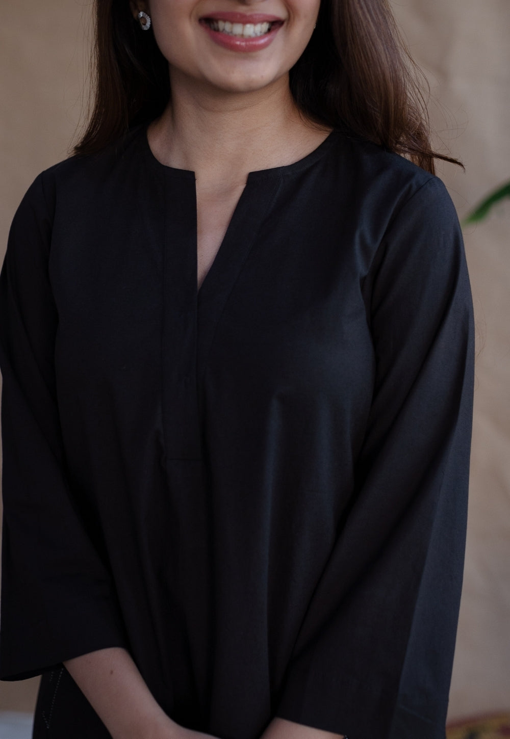 TIECO DyeVerse - Black Poplin Cotton Embroidered Kurta