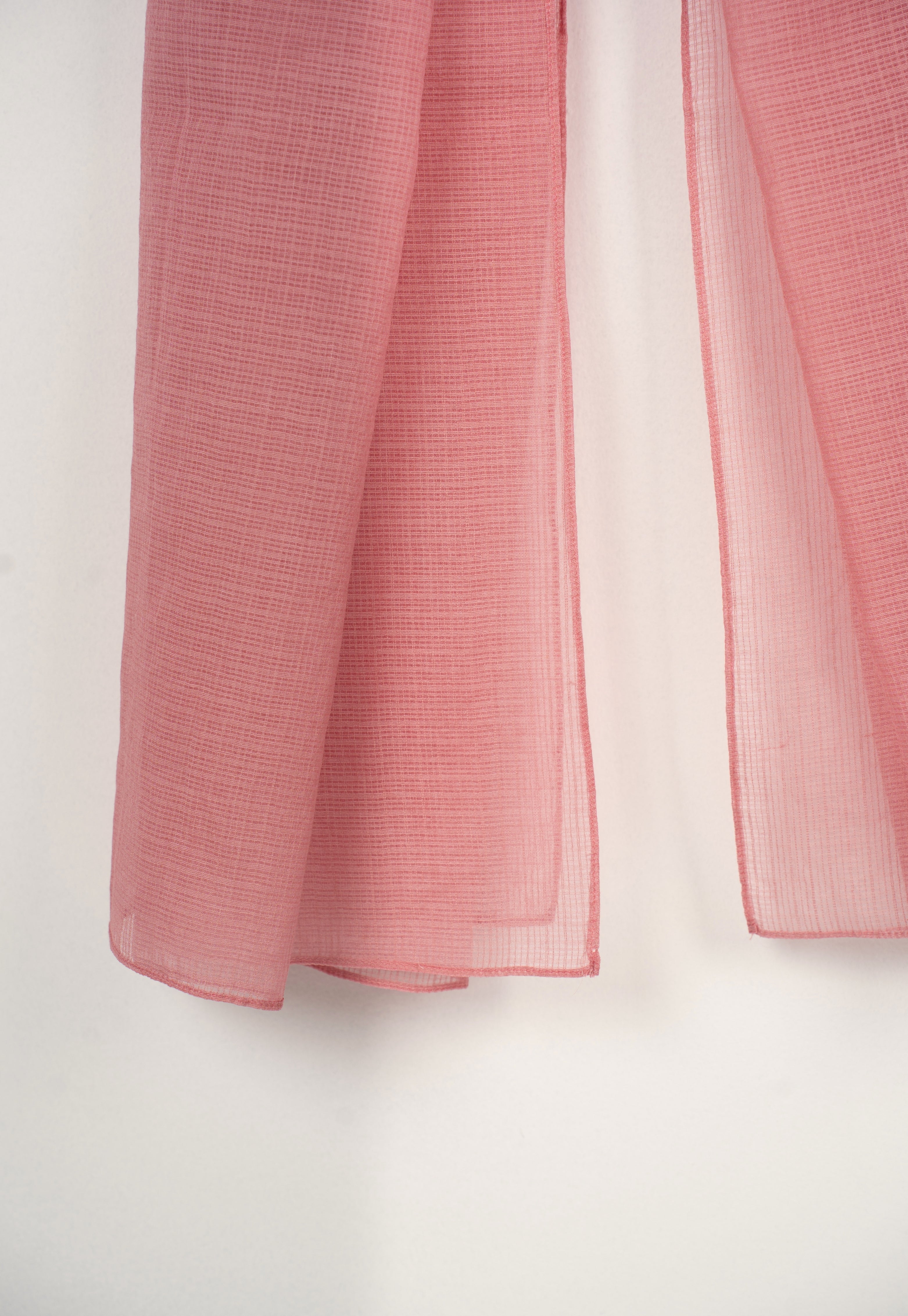 Pink Solid Kota Doria Cotton Dupatta