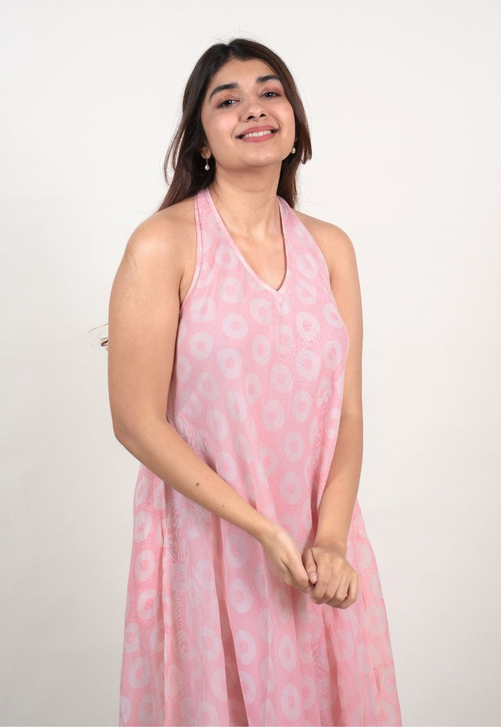 Tashi Pink Batik MulMul A Line Dress