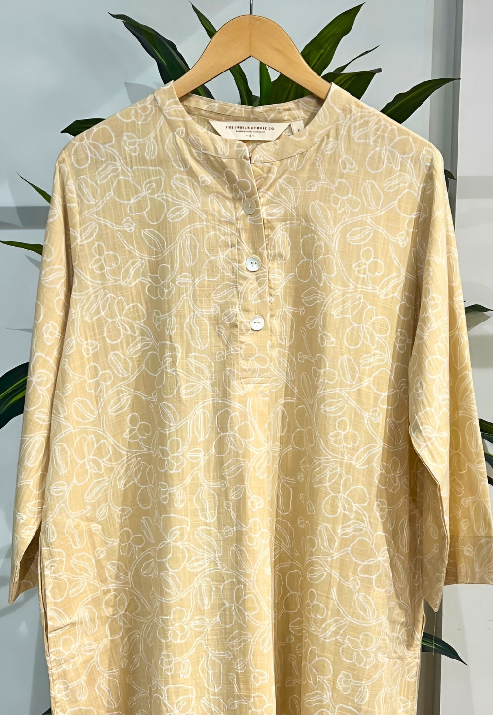 Ayaat Cream Hand Block Print Slub Cotton Anti-Fit Co-Ord Set