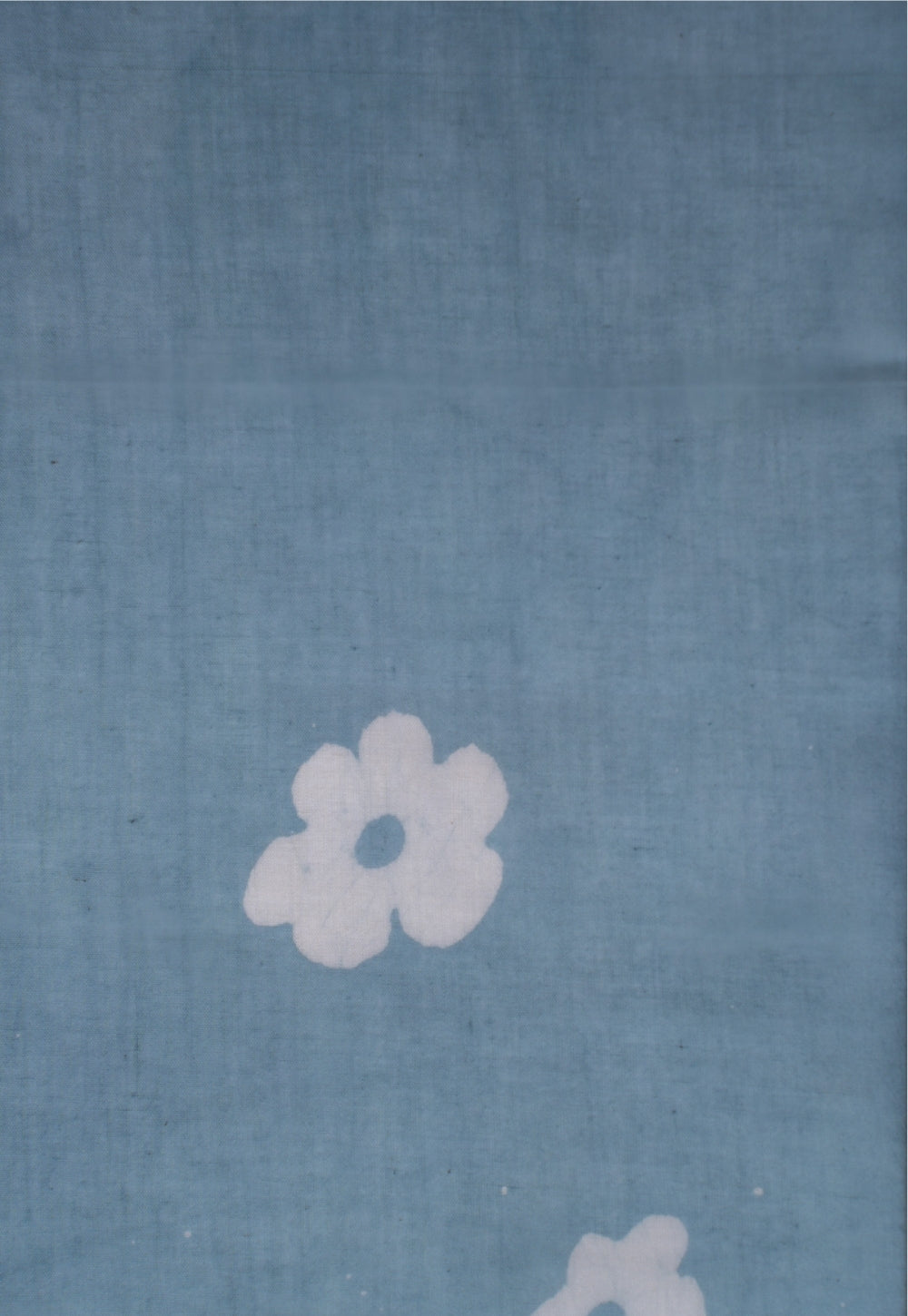 Blue Pansy Floral Batik Handblock Printed Mul Fabric