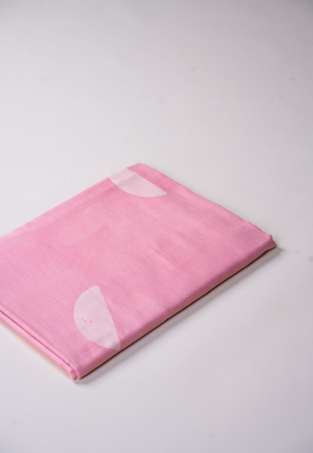 Pink Semi Circle Batik Handblock Printed Mul Fabric