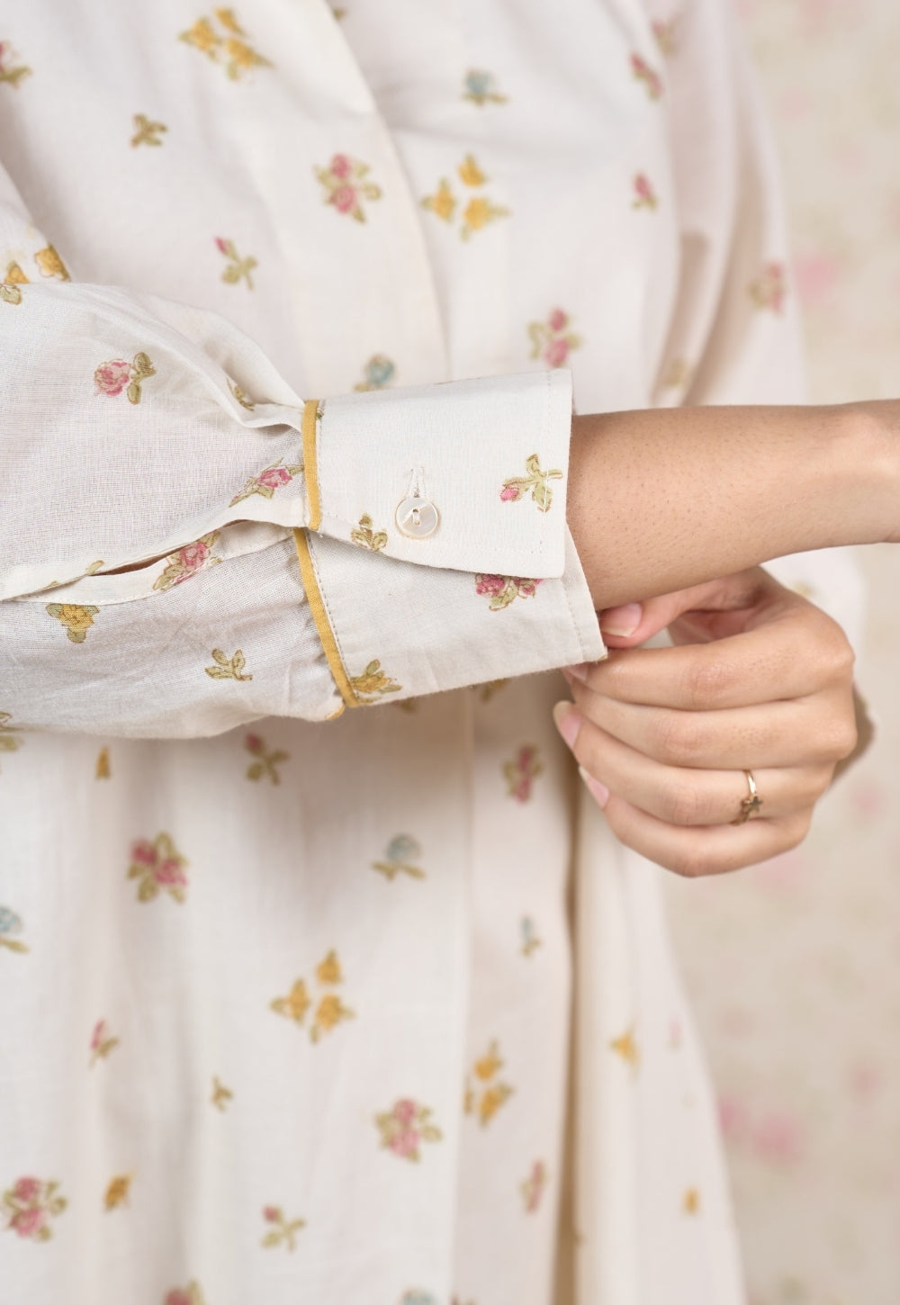 Stella White Sanganeri Mul Cotton A Line Dress