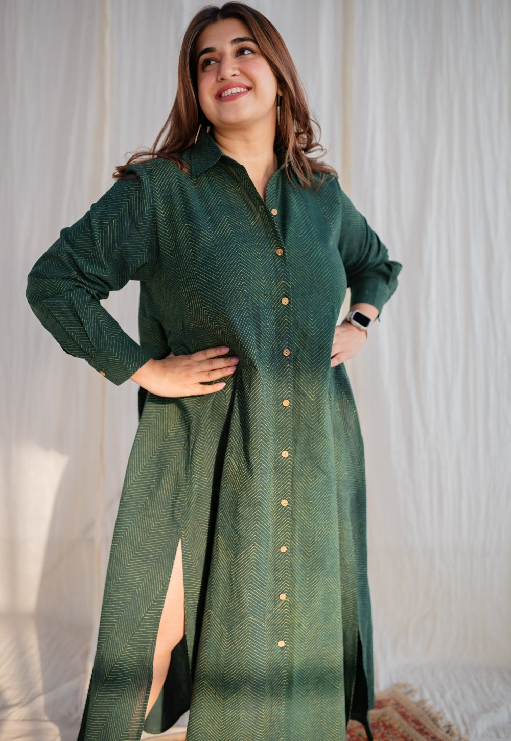 Trusha Dabu Cotton Dress