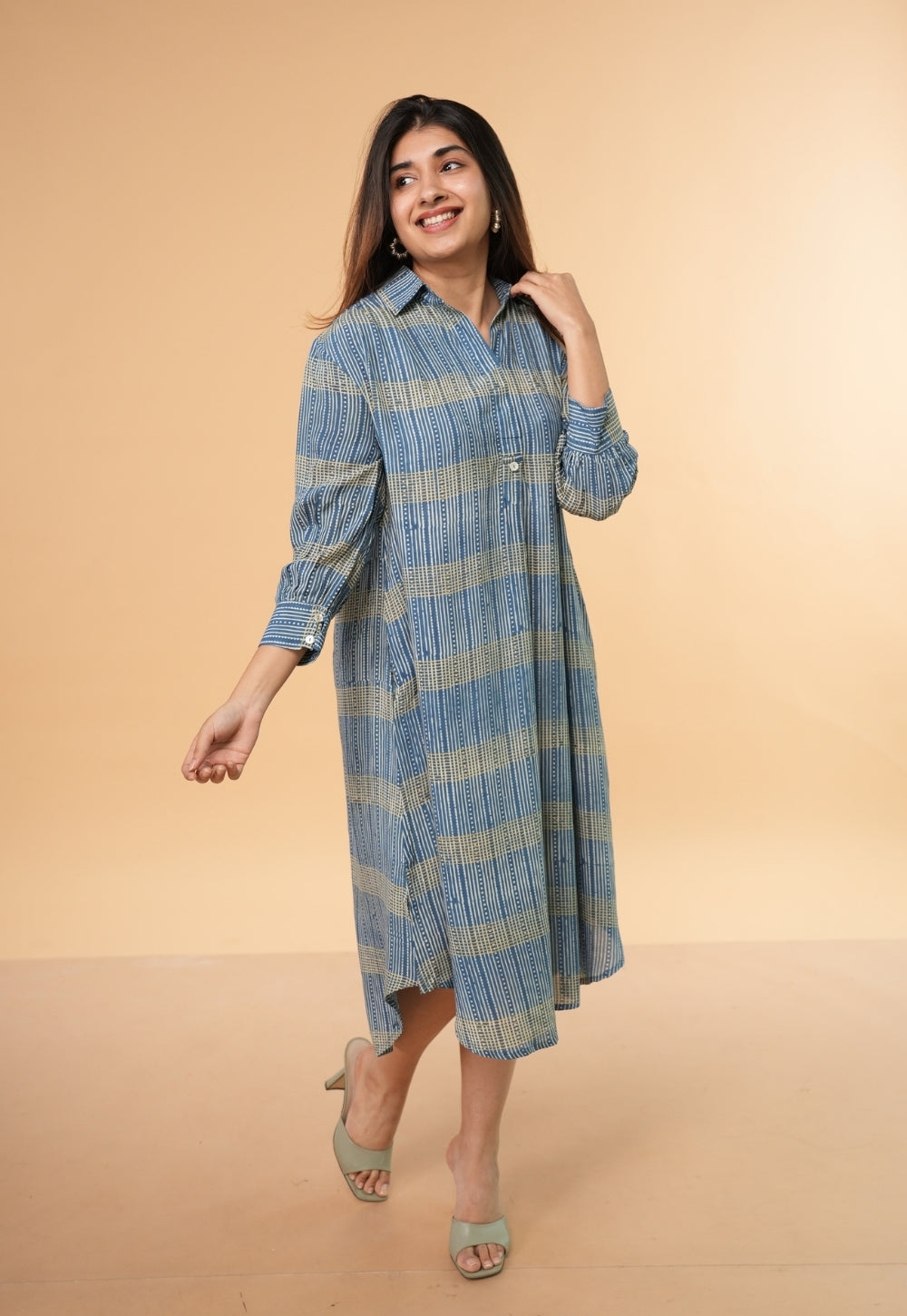 ajrakh silk dress Ajrakh Modal Silk Dress With Knotted Dupatta  Malar Vikram