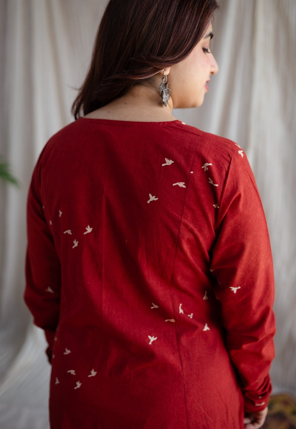 Jaipur Ajrakh Cotton Red Kali Kurta