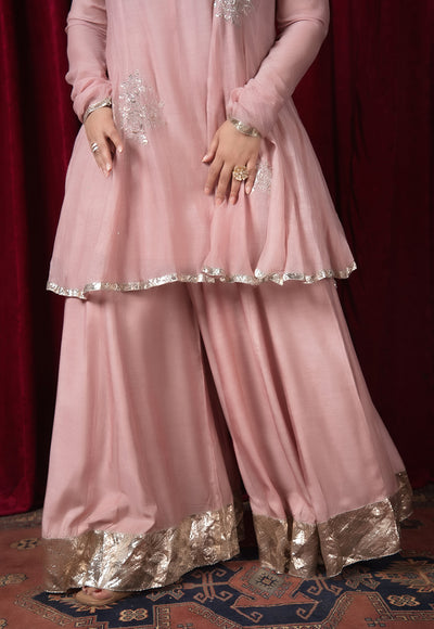 Ira Pink Solid Muslin Kali Sharara