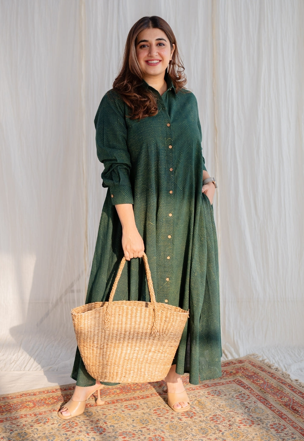 Trusha Dabu Cotton Dress
