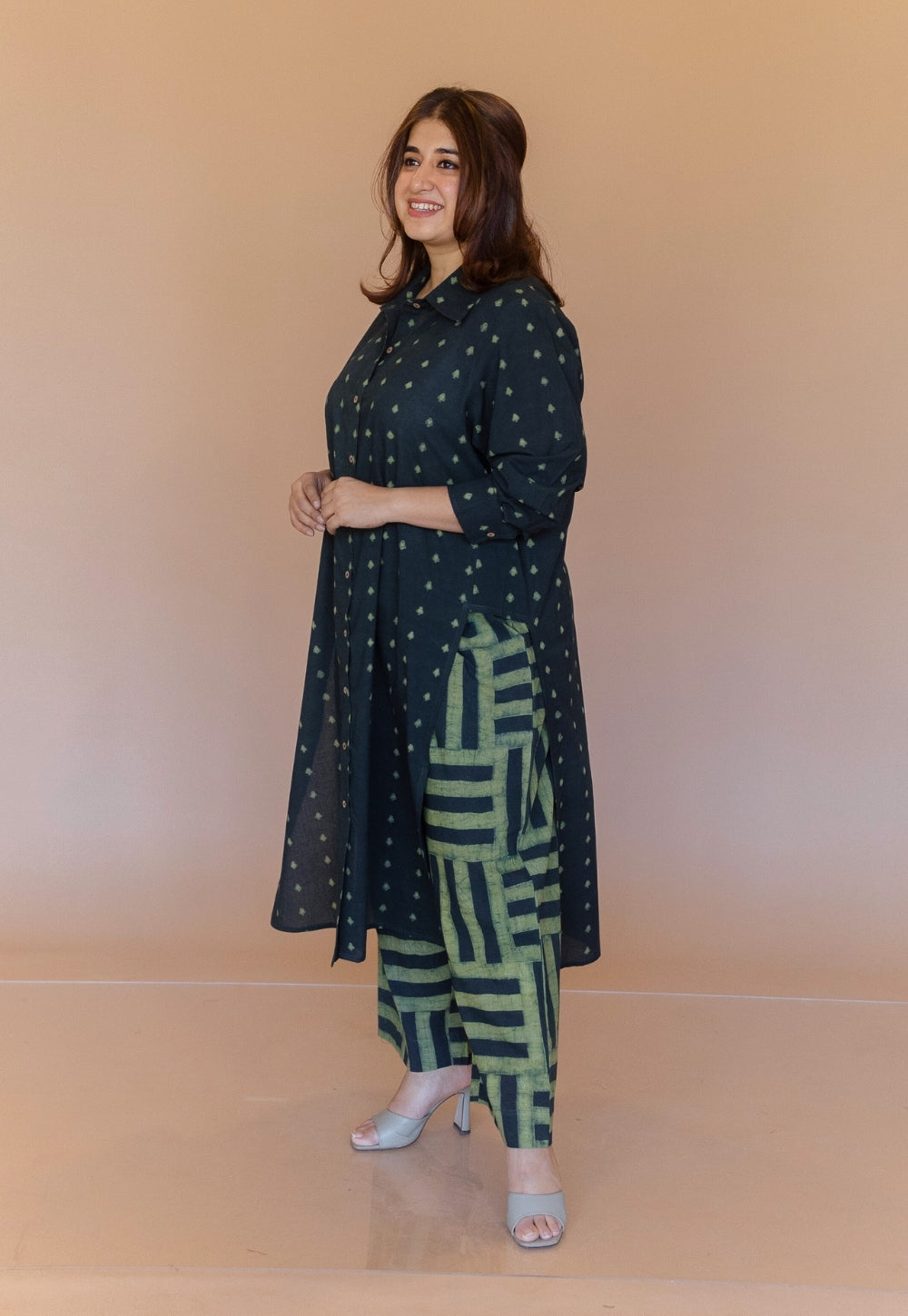 Anya Green Dabu Cotton Anti-Fit Kurta
