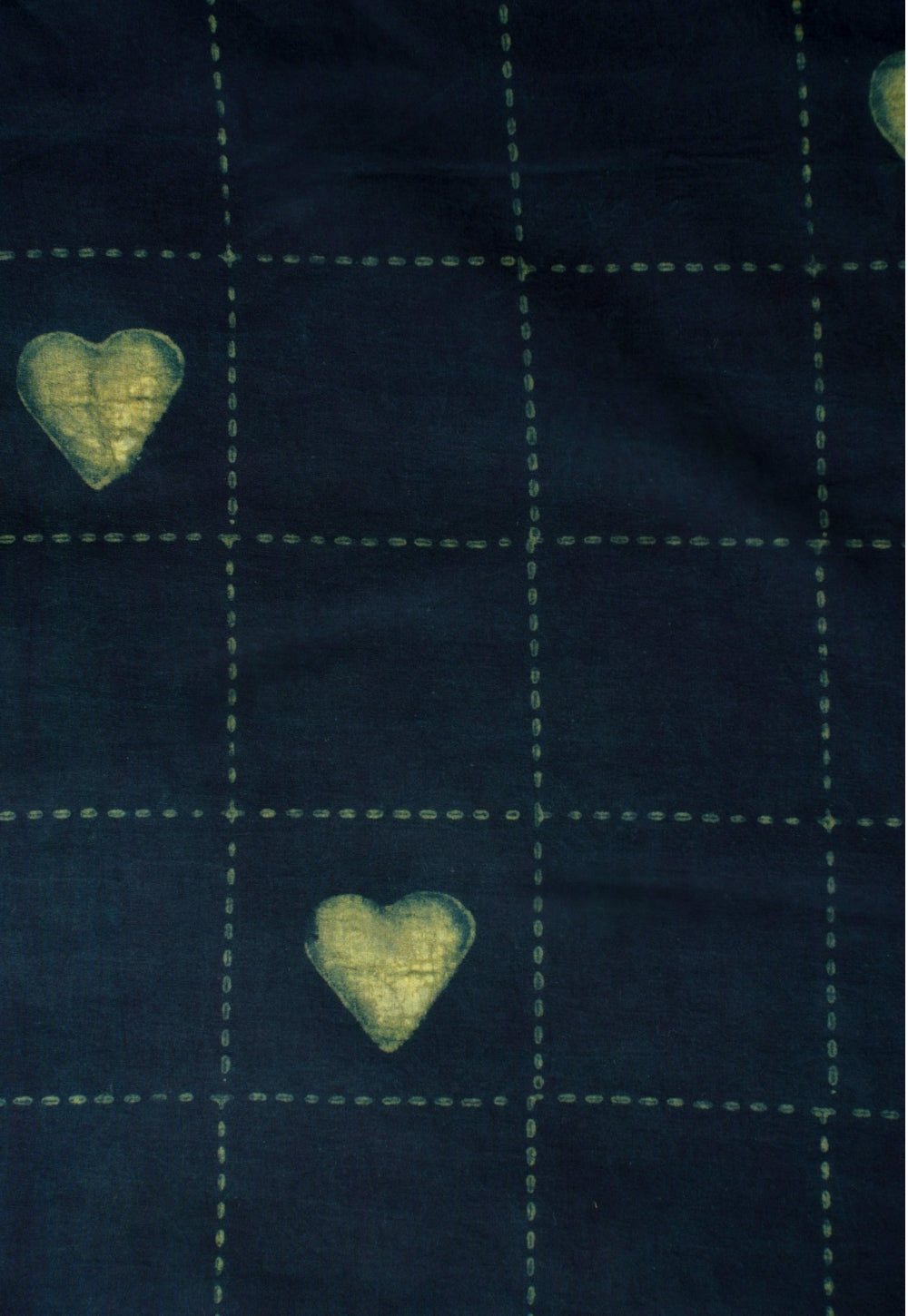 Green Geometric Dabu Handblock Printed Cotton Fabric
