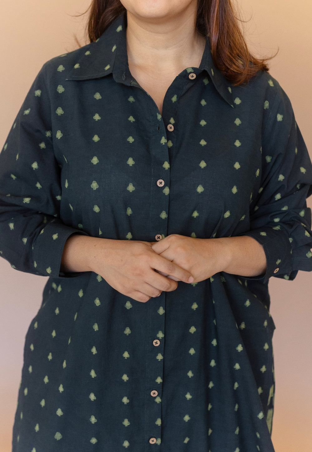 Anya Green Dabu Cotton Anti-Fit Kurta
