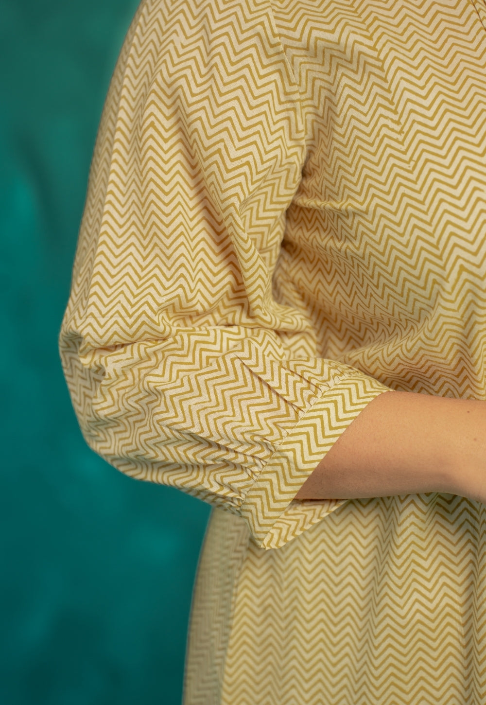Faria Yellow Bagru Cotton A Line Short Top