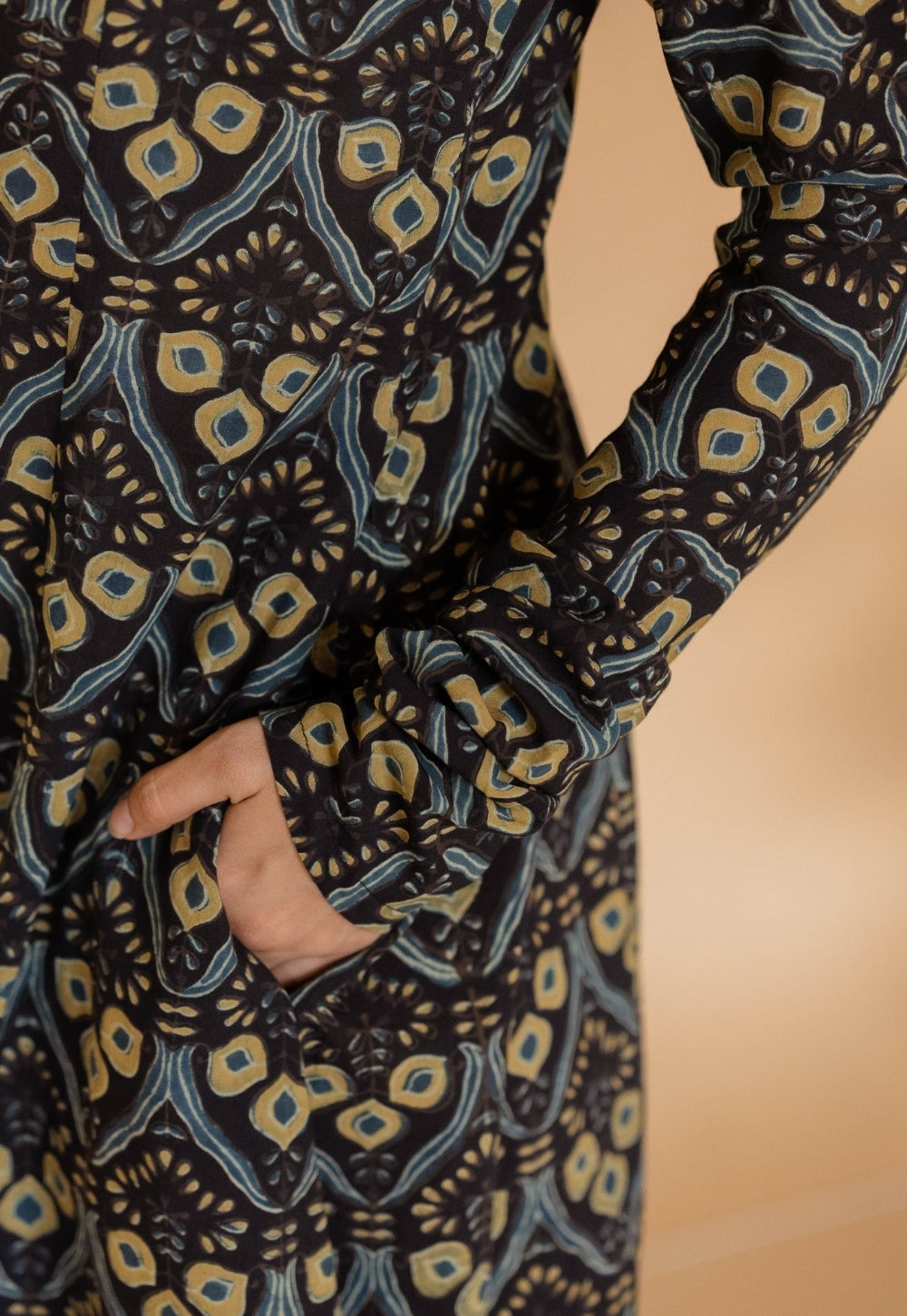 Akrita Black Ajrakh Cotton Kali Kurta