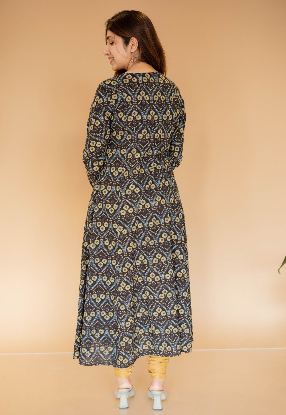 Akrita Black Ajrakh Cotton Kali Kurta