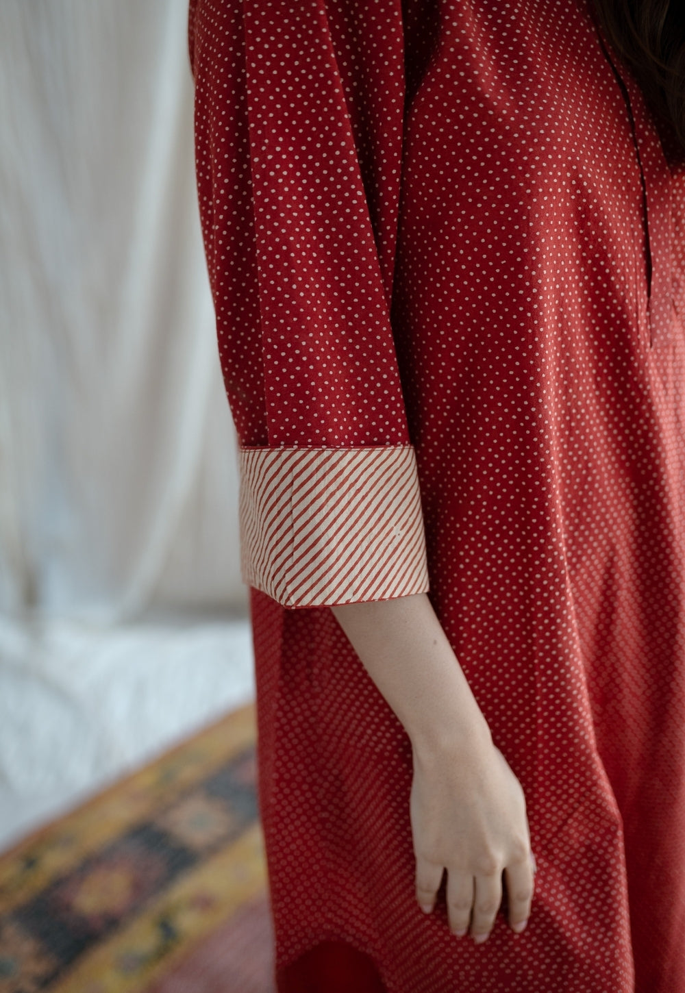 Bombay Ajrakh Red Cotton Co-Ord Set (Set of 2)
