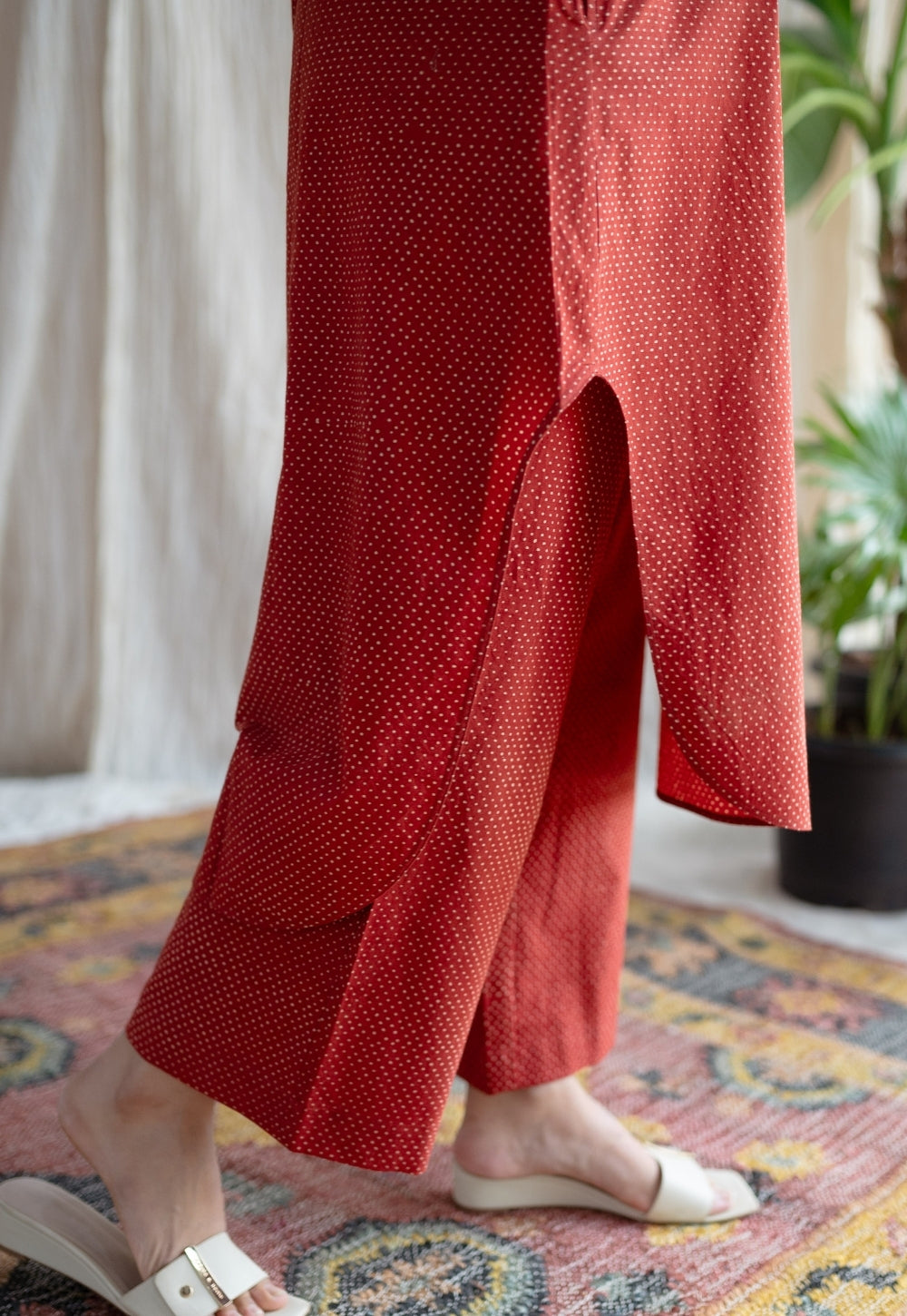 Bombay Ajrakh Red Cotton Co-Ord Set (Set of 2)