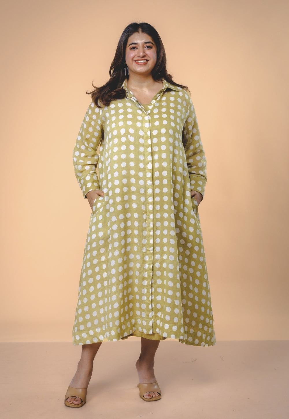 Samia Green Batik MulMul A Line Dress