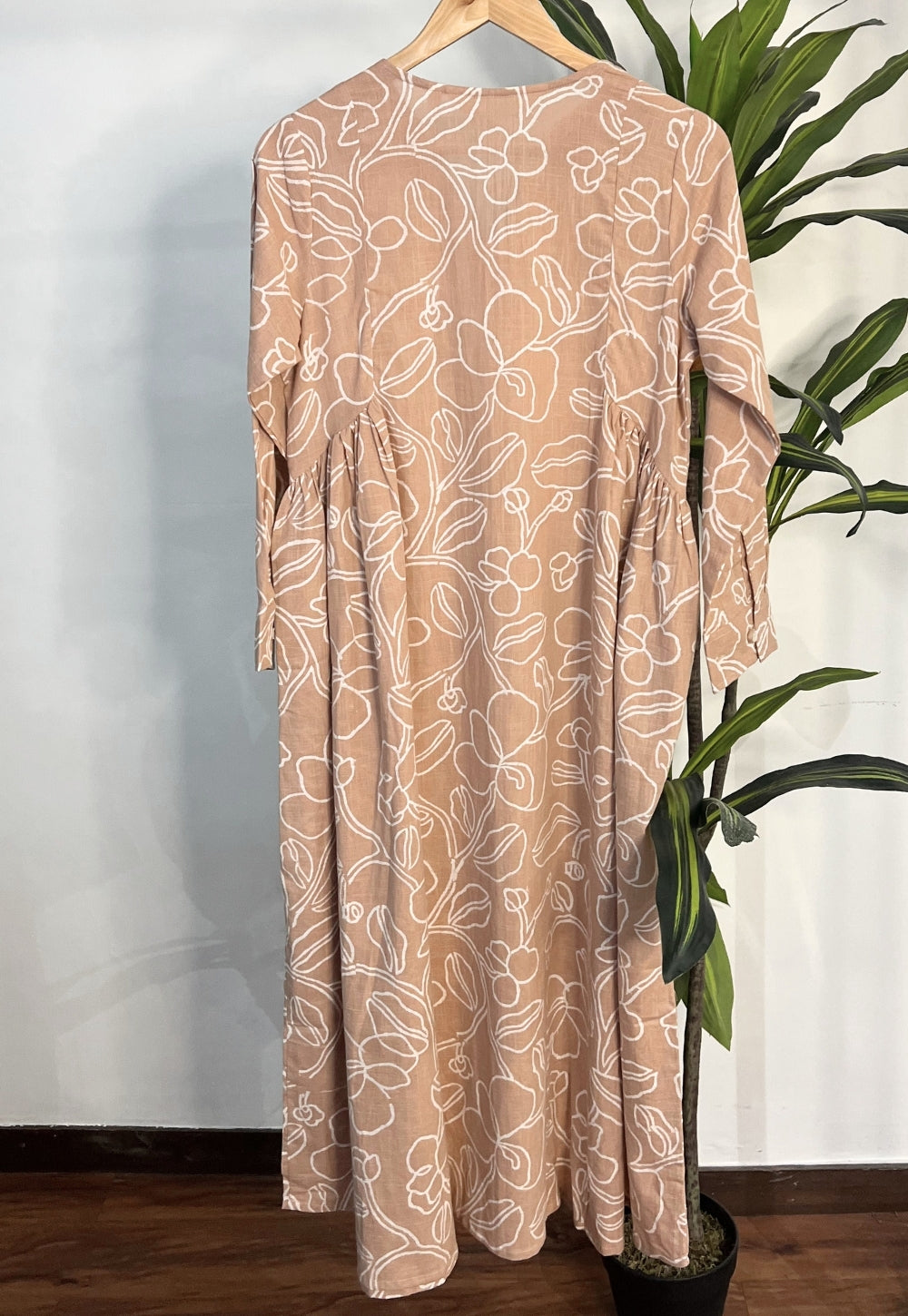 Seerat Orange Hand Block Print Slub Cotton Kali Kurta