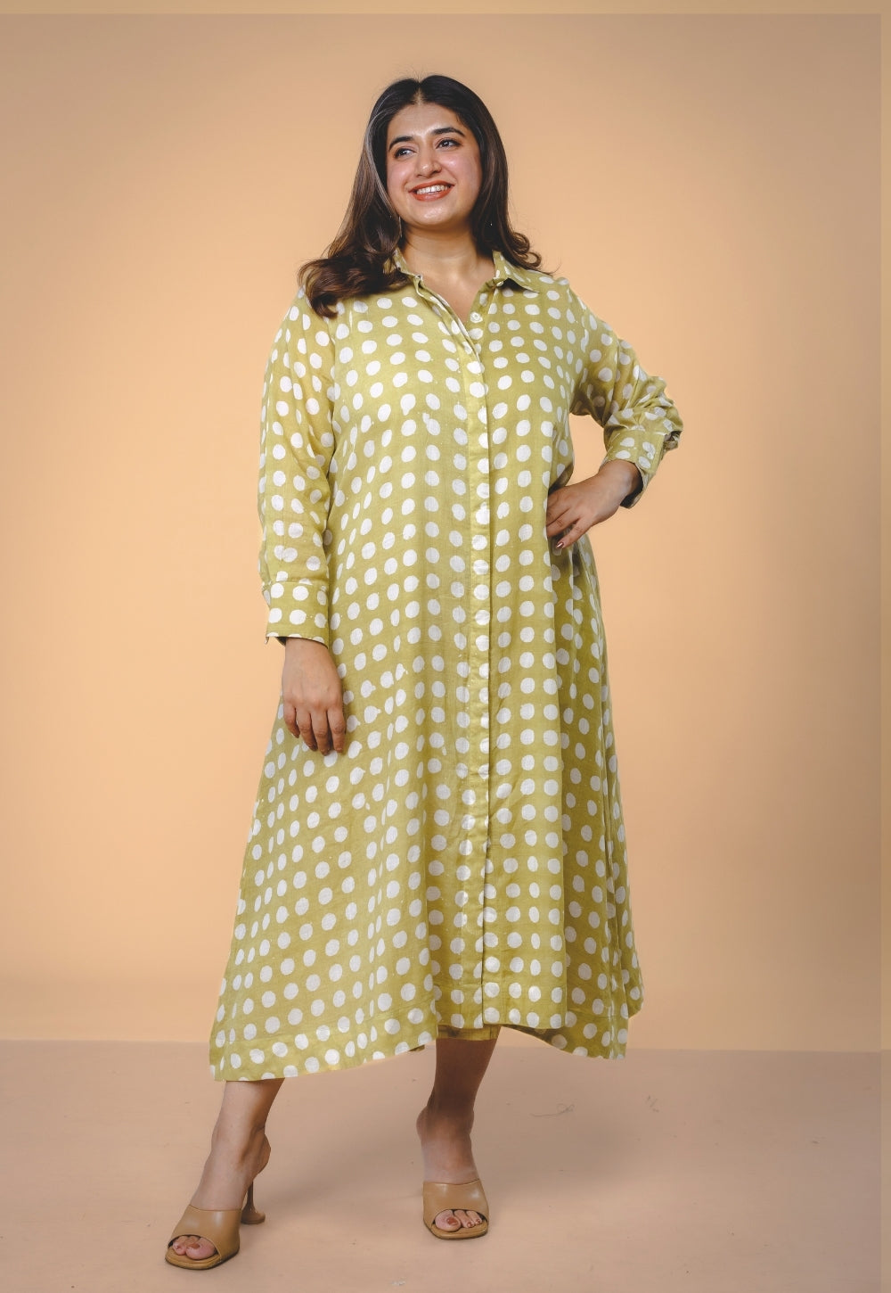 Samia Green Batik MulMul A Line Dress