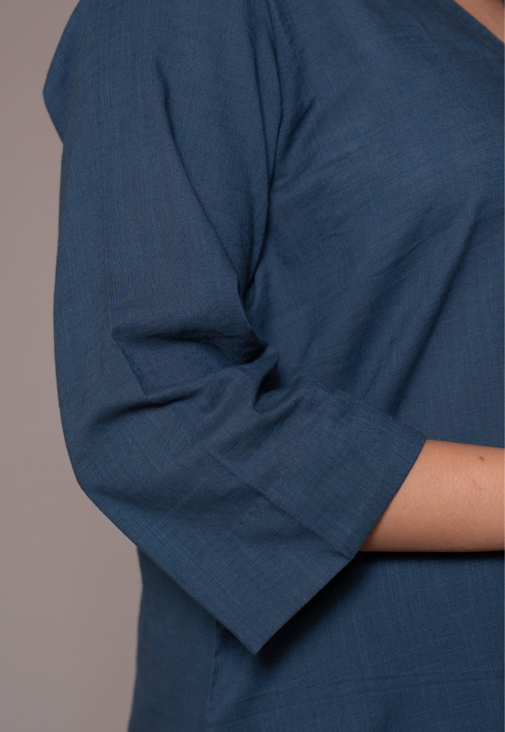 Indigo Solid Slub Cotton Co-Ord Set - DyeVerse