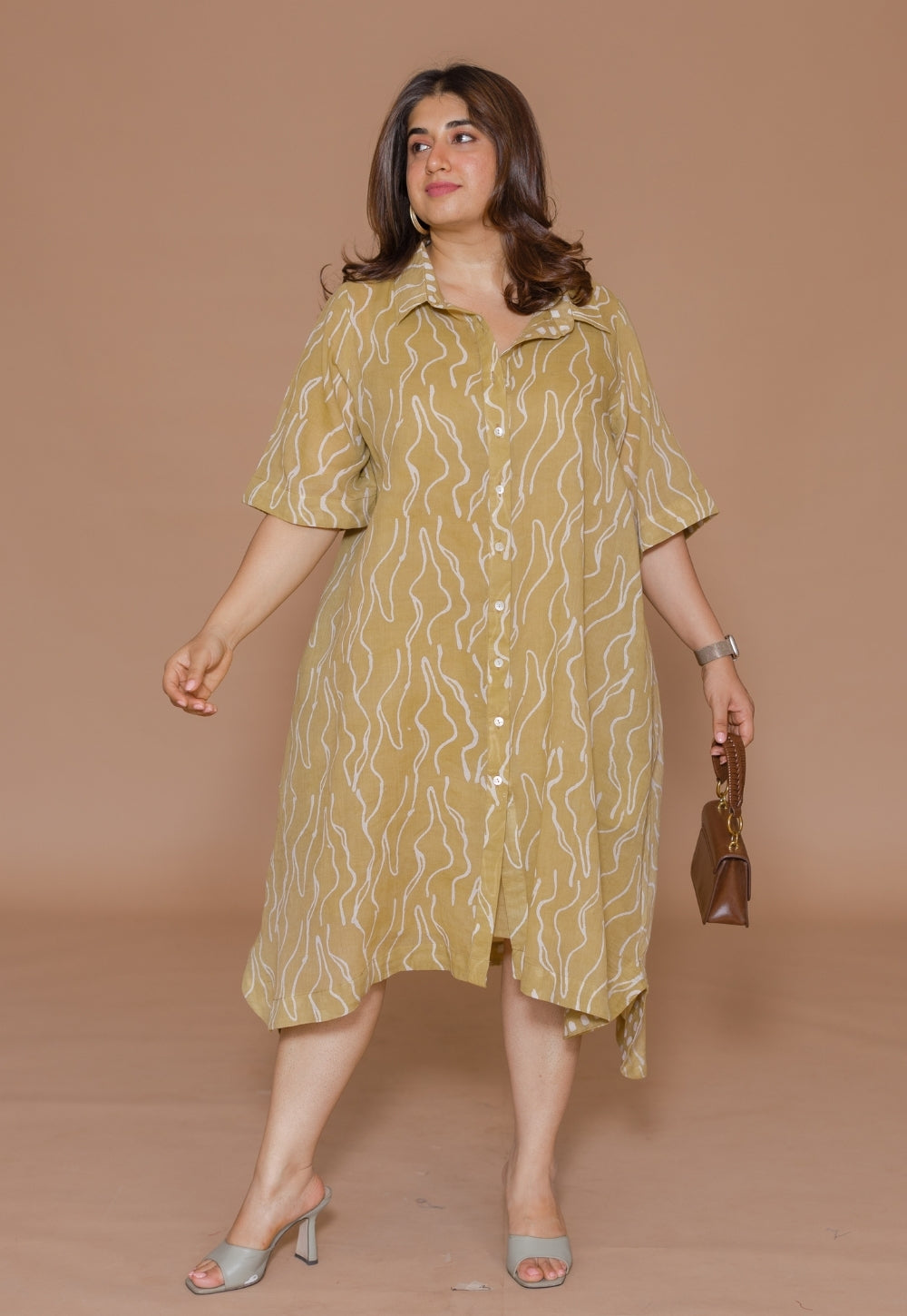 Zuria Green Batik MulMul A Line Dress