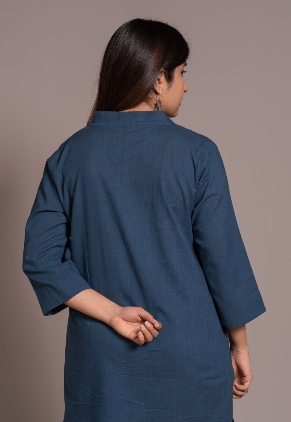 Indigo Solid Slub Cotton Co-Ord Set - DyeVerse