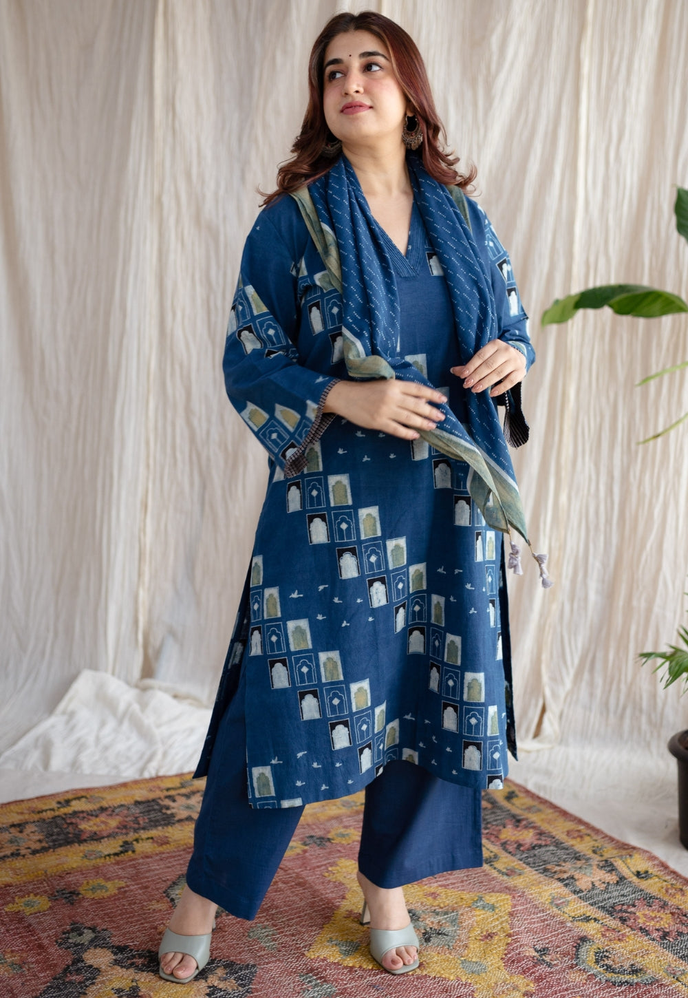 Jaipur Jharoka Ajrakh Cotton Kurta