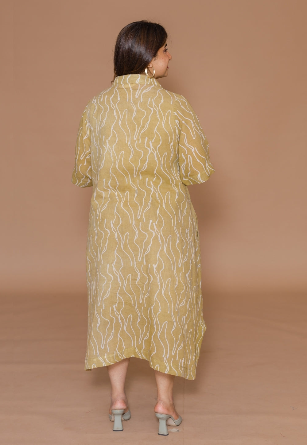 Zuria Green Batik MulMul A Line Dress