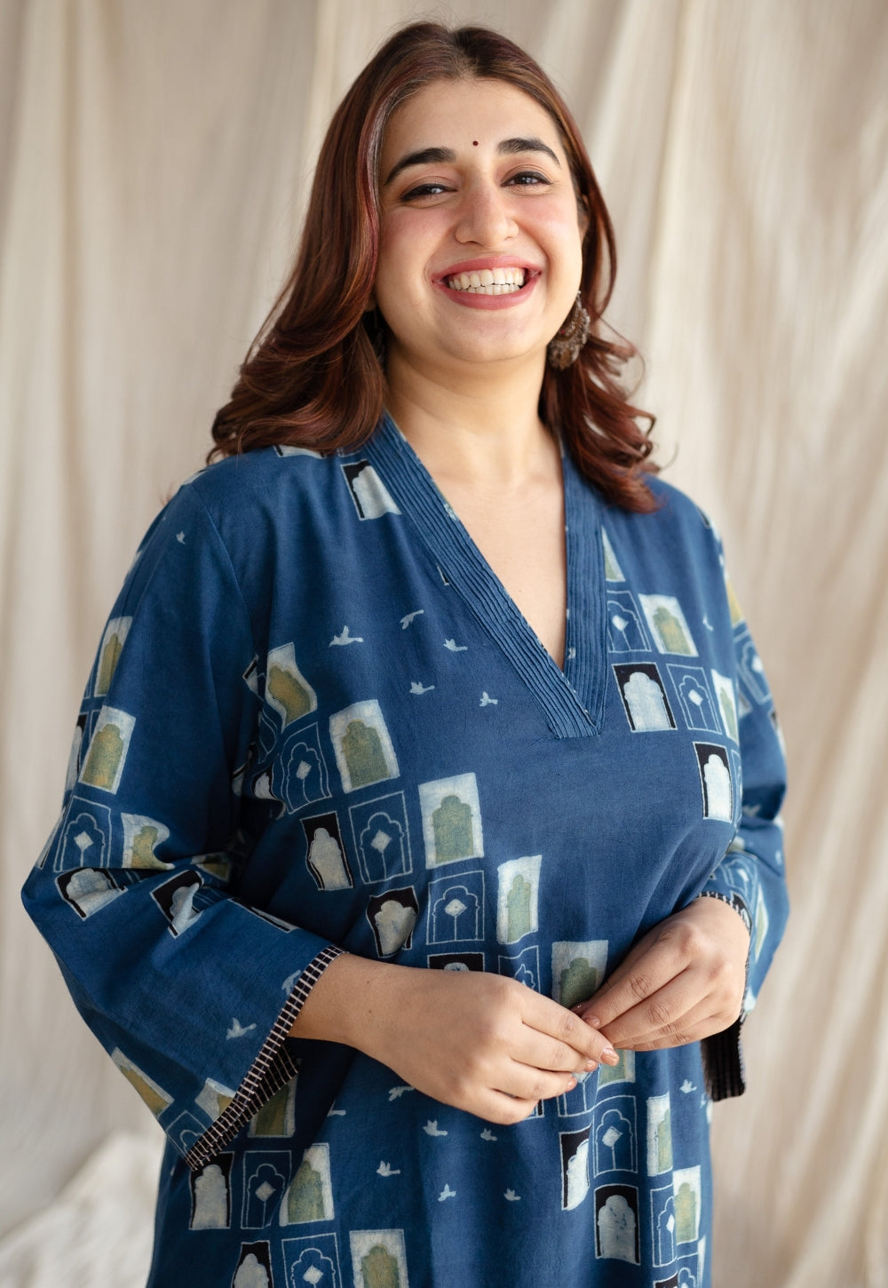 Jaipur Jharoka Ajrakh Cotton Kurta