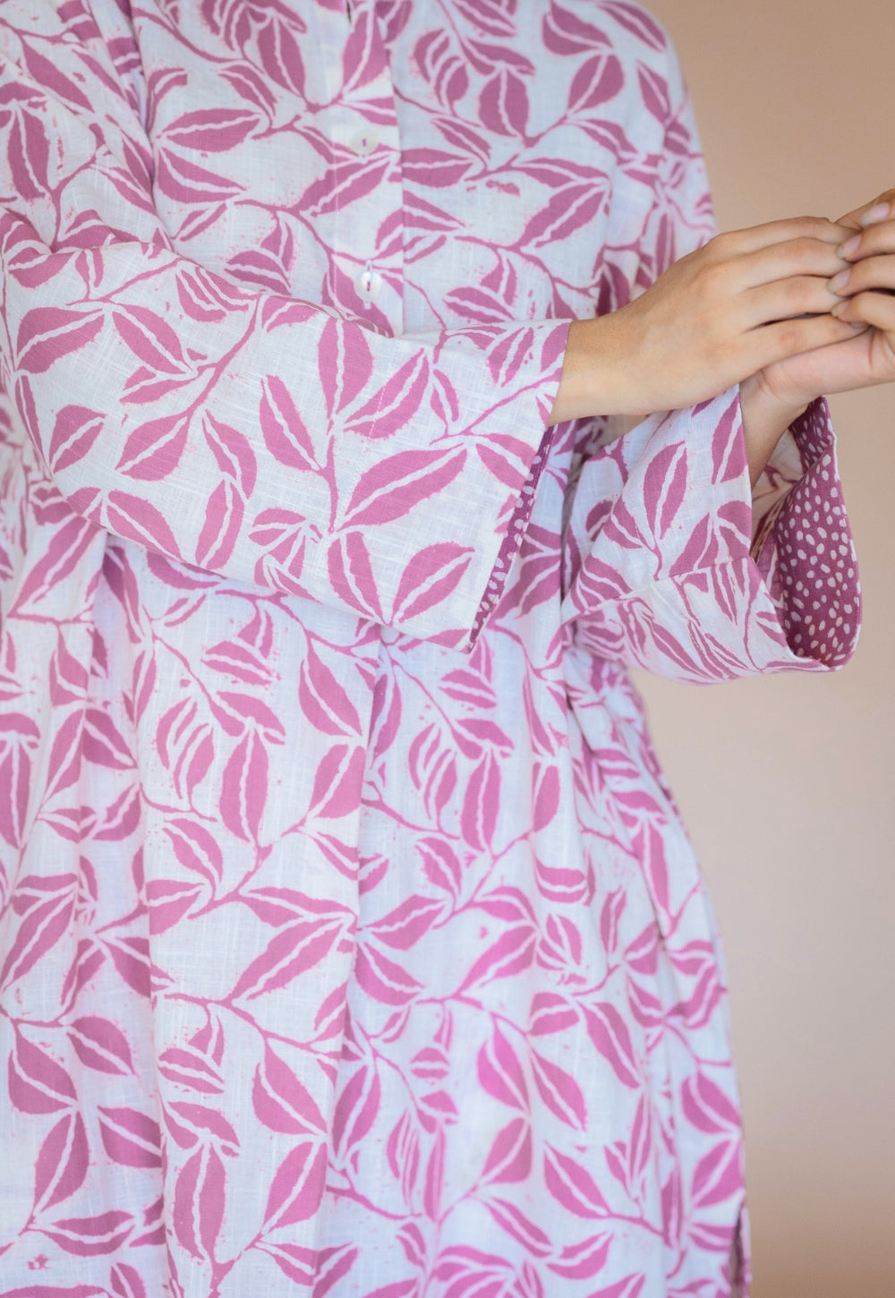Ayaat Pink Hand Block Print Slub Cotton Straight Co-Ord Set