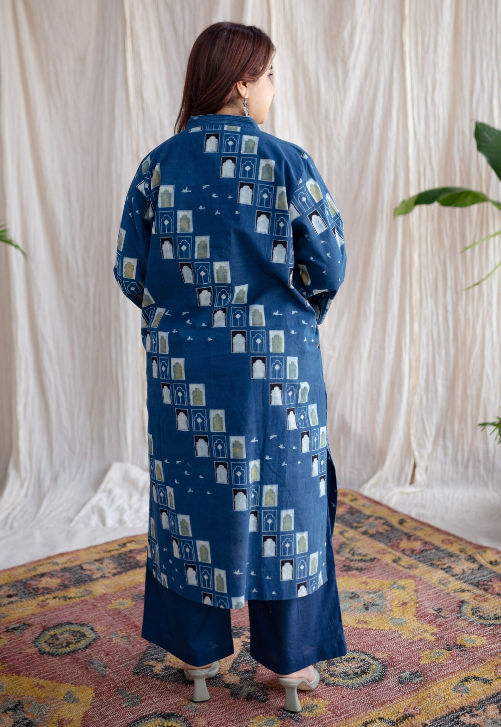 Jaipur Jharoka Ajrakh Cotton Kurta