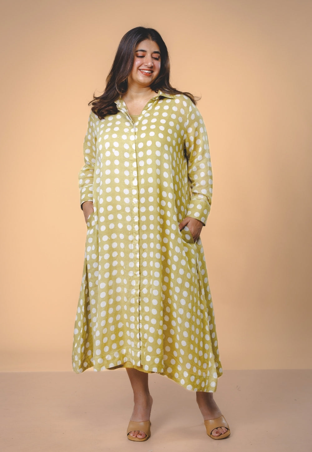 Samia Green Batik MulMul A Line Dress