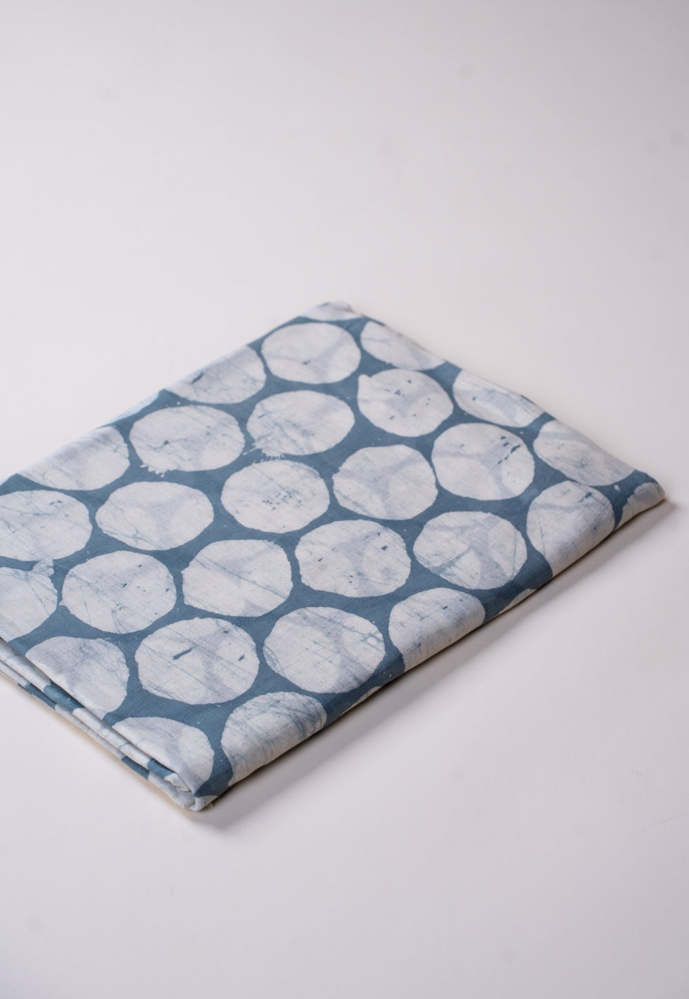 Blue Seamless Pattern Batik Handblock Printed Mul Fabric