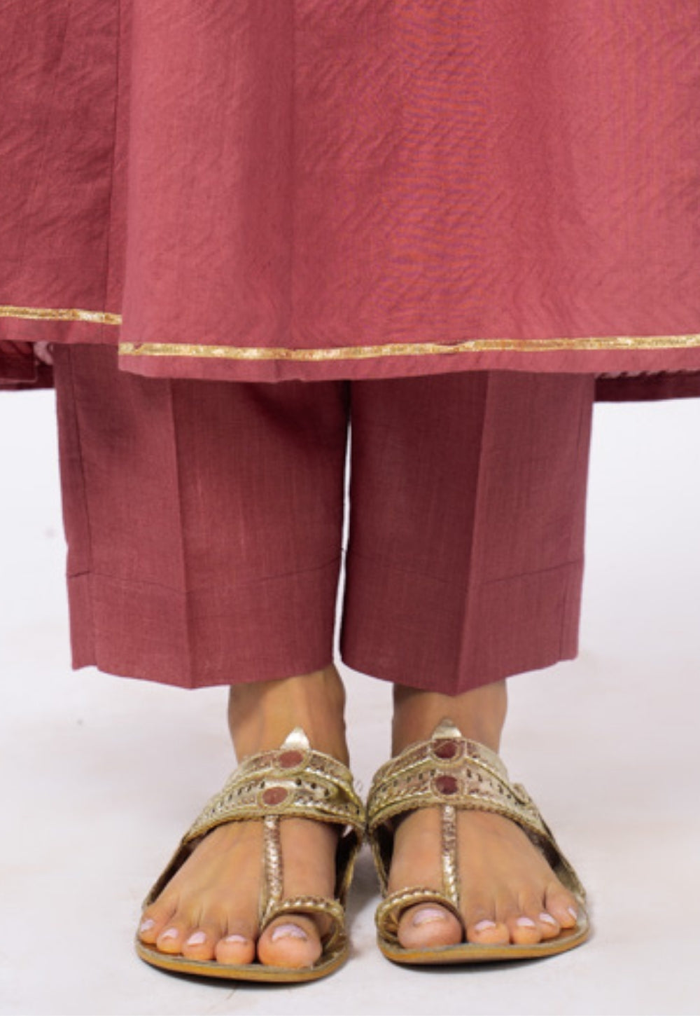 Kainat Pink Solid Cotton Kali Kurta Suit Set with Printed Dupatta (Set of 3)